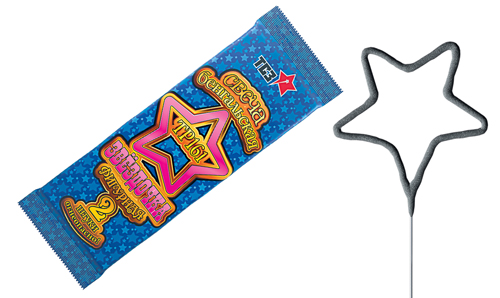  Бенгальские свечи фигурные 2 шт "Звездочка"  в Омске